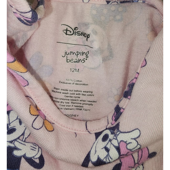 Girls Jumping Beans Disney Pink Blue Minnie Mouse Casual Dress 12 Months - Picture 2 of 2